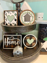 Load image into Gallery viewer, Patterned Tiered Tray Backers File SVG, Glowforge SIGN, LuckyHeartDesignsCo