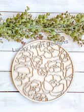 Load image into Gallery viewer, Floral Peony Background File SVG, Glowforge Laser, Flower Sign, LuckyHeartDesignsCo