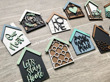 Load image into Gallery viewer, Standing Houses File SVG, Tiered Tray Houses, Glowforge Laser, LuckyHeartDesignsCo