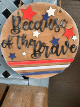 Load image into Gallery viewer, Patriotic Door Hanger File SVG, USA 4th of July America, Glowforge Laser, Lucky Heart DesignsCo