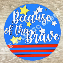 Load image into Gallery viewer, Patriotic Door Hanger File SVG, USA 4th of July America, Glowforge Laser, Lucky Heart DesignsCo