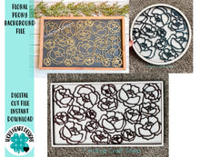 Load image into Gallery viewer, Floral Peony Background File SVG, Glowforge Laser, Flower Sign, LuckyHeartDesignsCo