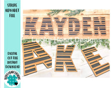 Load image into Gallery viewer, Stripe Alphabet File SVG, Glowforge Letters