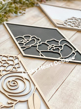 Load image into Gallery viewer, Diamond Floral Wall Art File SVG, Glowforge Laser, LuckyHeartDesignsCo