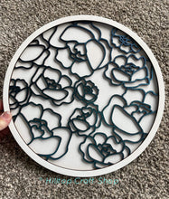 Load image into Gallery viewer, Floral Peony Background File SVG, Glowforge Laser, Flower Sign, LuckyHeartDesignsCo