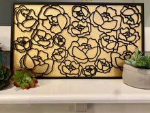 Load image into Gallery viewer, Floral Peony Background File SVG, Glowforge Laser, Flower Sign, LuckyHeartDesignsCo