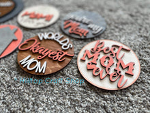 Load image into Gallery viewer, Interchangeable Mother's Day Shiplap Round Sign File SVG, Mom Glowforge Laser, LuckyHeartDesignsCo
