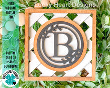 Load image into Gallery viewer, Wreath Initial File SVG, Interchangeable Inserts, Glowforge Laser, LuckyHeartDesignsCo