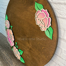 Load image into Gallery viewer, Peony Floral Round File SVG, Glowforge Laser, Flower, LuckyHeartDesignsCo
