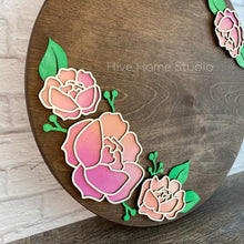Load image into Gallery viewer, Peony Floral Round File SVG, Glowforge Laser, Flower, LuckyHeartDesignsCo