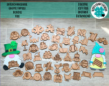 Load image into Gallery viewer, Interchangeable Gnome Family Bundle File SVG, Glowforge, LuckyHeartDesignsCo