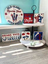 Load image into Gallery viewer, USA Wall Collage File, Fourth of July, Glowforge Sign Laser, LuckyHeartDesignsCo