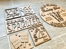 Load image into Gallery viewer, USA Wall Collage File, Fourth of July, Glowforge Sign Laser, LuckyHeartDesignsCo