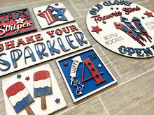 Load image into Gallery viewer, USA Wall Collage File, Fourth of July, Glowforge Sign Laser, LuckyHeartDesignsCo