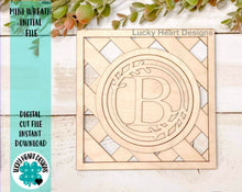 Load image into Gallery viewer, Wreath Initial File SVG, Interchangeable Inserts, Glowforge Laser, LuckyHeartDesignsCo