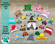 Load image into Gallery viewer, Standing Interchangeable Gnome File SVG, Glowforge Home Sign, LuckyHeartDesignsCo