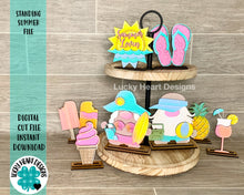 Load image into Gallery viewer, Standing Summer File SVG, Glowforge Gnome, Flip-flops Sunshine, LuckyHeartDesignsCo