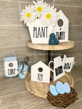 Load image into Gallery viewer, Tall Font Spring Tiered Tray File SVG, Glowforge Birdhouse, Flowerpot, LuckyHeartDesignsCo