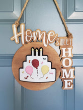 Load image into Gallery viewer, Interchangeable Door Hanger Sign Pair File, Glowforge Home Sign Shapes, LuckyHeartDesignsCo