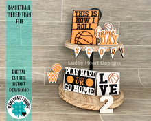 Load image into Gallery viewer, Basketball Tiered Tray File SVG, Sports Tier Tray Glowforge, LuckyHeartDesignsCo