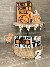 Load image into Gallery viewer, Basketball Tiered Tray File SVG, Sports Tier Tray Glowforge, LuckyHeartDesignsCo