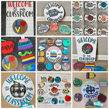 Load image into Gallery viewer, Interchangeable School Sign, SVG FILE glowforge door hanger