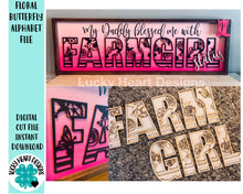 Load image into Gallery viewer, Floral Butterfly Alphabet File SVG, Glowforge Flowers