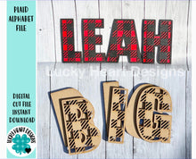 Load image into Gallery viewer, Plaid Alphabet File SVG Glowforge Letters