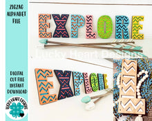Load image into Gallery viewer, Zigzag Alphabet File SVG, Glowforge, Letters