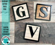 Load image into Gallery viewer, Shiplap Letter Tiles File SVG, Scrabble, Glowforge Laser, LuckyHeartDesignsCo