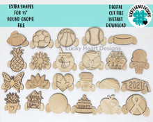 Load image into Gallery viewer, Extra Shapes for 15" Shiplap Interchangeable Gnome File SVG, Glowforge Laser, LuckyHeartDesignsCo
