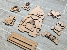 Load image into Gallery viewer, Standing Gnome Girl File SVG, Glowforge Laser, LuckyHeartDesignsCo