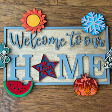 Load image into Gallery viewer, Interchangeable HOME Sign with 12 shapes File SVG, (Glowforge sized)Home sweet Home