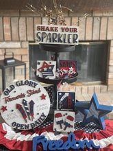 Load image into Gallery viewer, USA Wall Collage File, Fourth of July, Glowforge Sign Laser, LuckyHeartDesignsCo