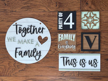 Load image into Gallery viewer, Family Wall Collage File SVG, Tiered Tray Sign Door Hanger, Glowforge, LuckyHeartDesignsCo