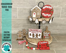 Load image into Gallery viewer, Gingerbread Tiered Tray File SVG, Glowforge Christmas Tier Tray, LuckyHeartDesignsCo