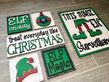 Load image into Gallery viewer, Elf Wall Collage File SVG, Glowforge Christmas Decor, Leaning Ladder, LuckyHeartDesignsCo