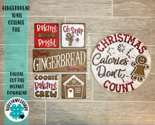 Load image into Gallery viewer, Gingerbread Wall Collage File SVG, Leaning Ladder, Tiered Tray, Glowforge, LuckyHeartDesignsCo