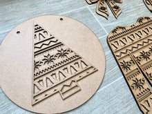 Load image into Gallery viewer, Christmas Door Hanger Bundle File SVG, Glowforge Holiday Sign Decor, LuckyHeartDesignsCo