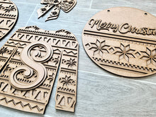 Load image into Gallery viewer, Christmas Door Hanger Bundle File SVG, Glowforge Holiday Sign Decor, LuckyHeartDesignsCo