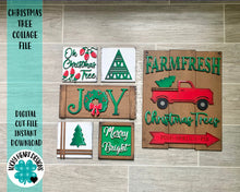 Load image into Gallery viewer, Christmas Tree Wall Collage File SVG, Leaning Ladder, Tiered Tray Glowforge, LuckyHeartDesignsCo