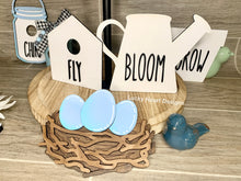 Load image into Gallery viewer, Tall Font Spring Tiered Tray File SVG, Glowforge Birdhouse, Flowerpot, LuckyHeartDesignsCo