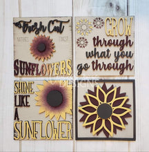 Load image into Gallery viewer, Sunflower Leaning Ladder File SVG, Tiered Tray Glowforge, LuckyHeartDesignsCo