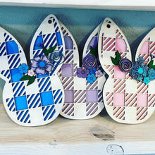 Load image into Gallery viewer, Bunny Easter Door Hanger File VSG, Glowforge Plaid