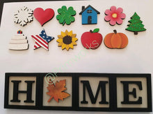 Load image into Gallery viewer, Interchangeable HOME & LOVE Tiered Tray Blocks File SVG, Glowforge Thier Tray