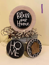 Load image into Gallery viewer, Interchangeable Home Shiplap Round for Tiered Tray File SVG, Glowforge Laser, LuckyHeartDesignsCo