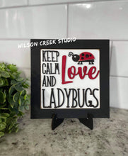 Load image into Gallery viewer, Ladybug Leaning Ladder File SVG, Glowforge Tiered Tray, LuckyHeartDesignsCo