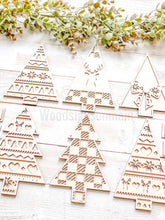 Load image into Gallery viewer, Standing Christmas Tree Bundle 3 File SVG, Holiday Decor Glowforge, LuckyHeartDesignsCo