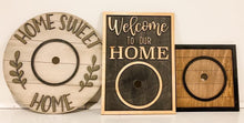 Load image into Gallery viewer, Backer Boards for Interchangeable Shiplap Rounds File SVG, Glowforge Laser, Welcome sign, Home Sweet Home Sign, LuckyHeartDesignsCo