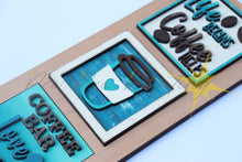 Load image into Gallery viewer, Coffee Leaning Ladder File SVG, Glowforge Tiered Tray, LuckyHeartDesignsCo